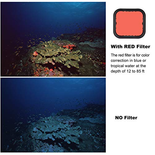 Image of GEPULY 3-Pack Dive Filter (Red, Light Red, Magenta) for GoPro Hero 5 6 7 Black Hero(2018) Super Suit Housing - Color Correction in Scuba Diving, Snorkeling and Underwater Photos and Videos