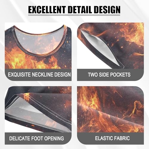 ALAZA Funny Ball Basketball Fire Black Pajamas Set Short Sleeve Cotton Sleepwear Summer Pjs 2 Piece 5-14Y4