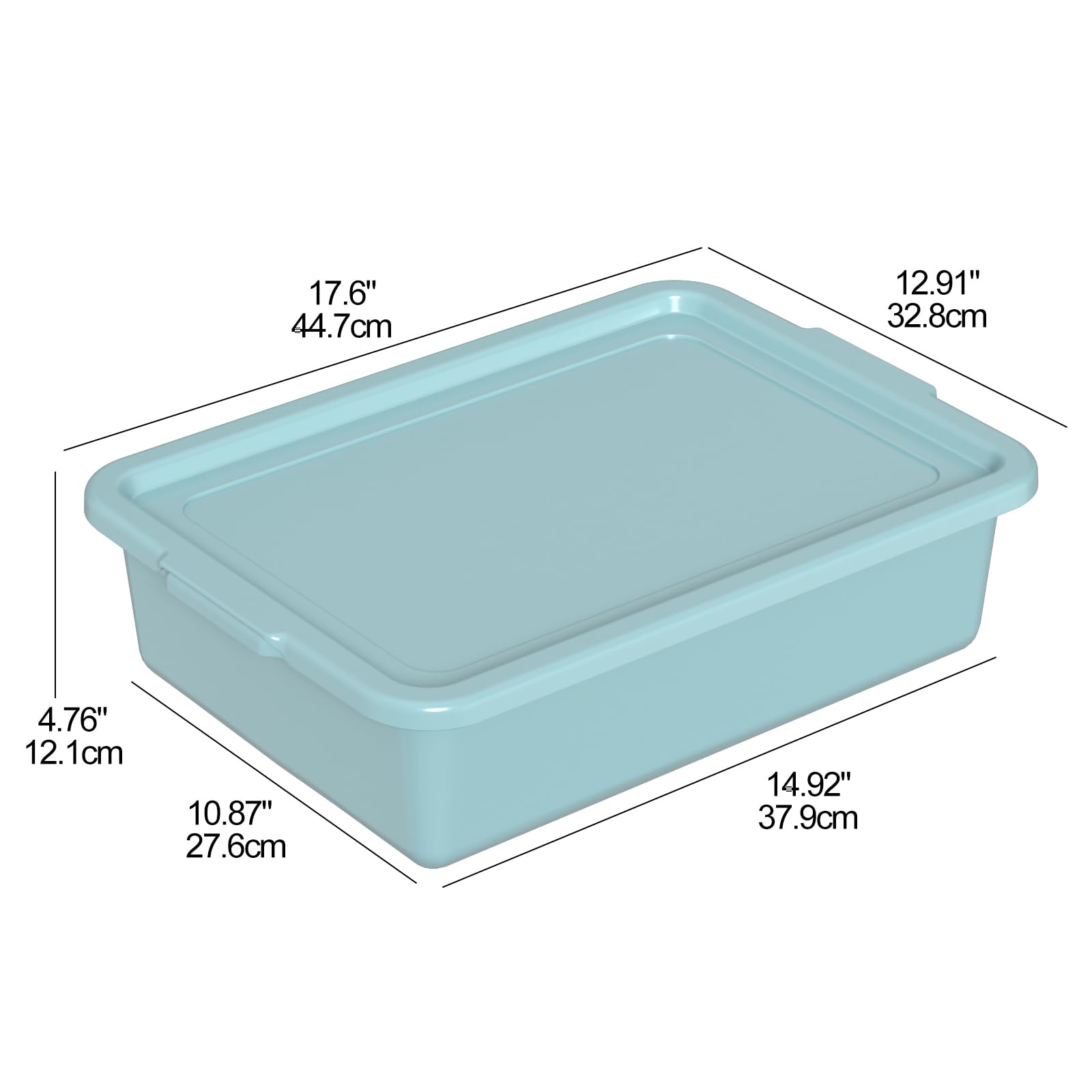 Vasca da 13 L con coperchio, confezione da 3 vasche da ristorante in plastica, verde menta
