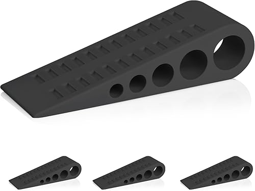 HOMOTEK Paquete de 4 topes de puerta de goma con forma de cuña para puertas de puerta, protectores de pared para piso e parte inferior de la puerta