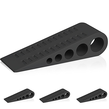 HOMOTEK 2个装防撞门挡橡胶门楔墙护板（黑色）