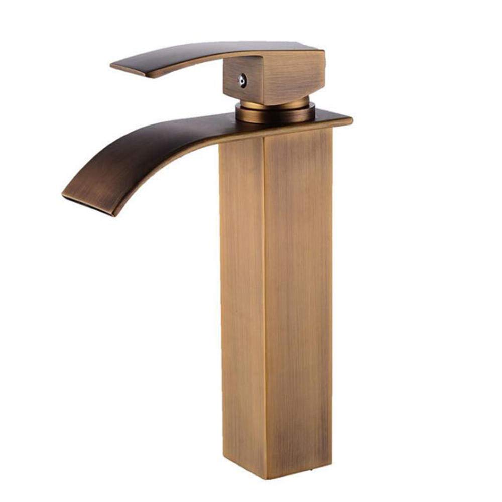 Mitigeur de lavabo cascade en laiton antique robuste et elegant