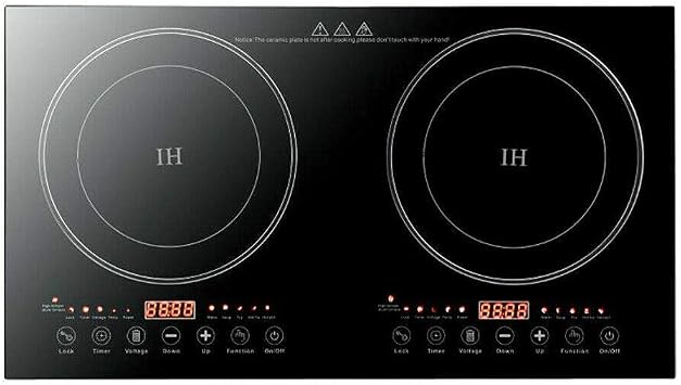 110V Electric Dual Induction Cooker Cooktop 2400W Countertop Double Burner Top Hot Plate CookerUS Stock