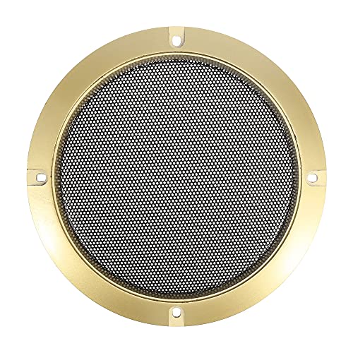 X AUTOHAUX 5" Gold Tone Car Audio Speaker Cover Mesh Subwoofer Grill Horn Guard Protector