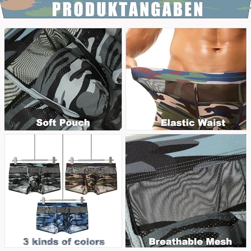 Mens Mesh Sheer Boxer Shorts Camo Underwear Boxer Briefs Boxer Shorts for Clubwear Nightwear4
