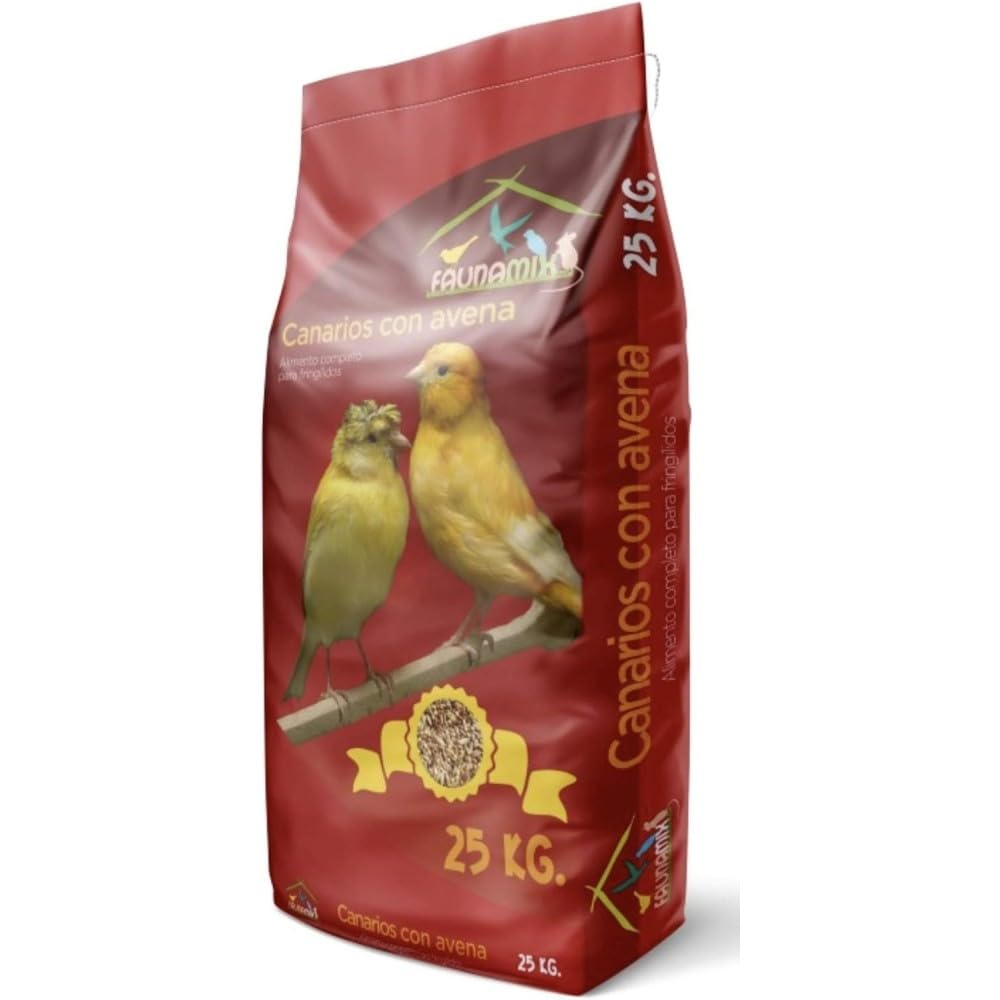 Canarios con Avena, Alimento Completo para Fringílidos, Mezcla de Semillas con Alpiste y Nabina, 25 kg