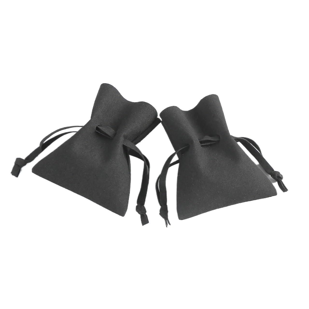 Mlyvax 15pcs Bulk Microfiber Suede Jewelry Packaging Gift Bags Pouches Ring Earrings Wedding Travel Drawstring Organizer(Black)