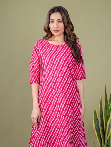 Image of Women's Straight Fit Printed Crepe Kurta, Casual Wear Kurti Design No 133
