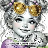 Faces of Play: Grayscale Playtime Portraits, 50 expressive illustrations of children immersed in joyful...