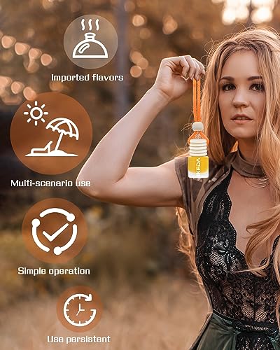 Image of ikeda fragrance Car Air Freshener, 2pcs 4ml Car Scents,45-Days Keep Fragrance,Automotive Hanging Diffuser Bottles,Remove Auto Odor Long-Lasting Fresh Air for Home Deodorizer (Glass, HA-MI-Malon)