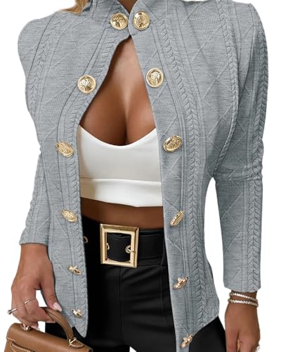 Image of CHICME Women's Argyle Cable Knit Cropped Jacket