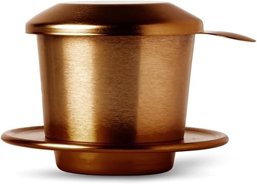 Miniatura 2 de Juego de filtros de café vietnamita de alta calidad en color marrón  Pequeño filtro Phin para café molido  Cafetera portátil de camping  Filtro de