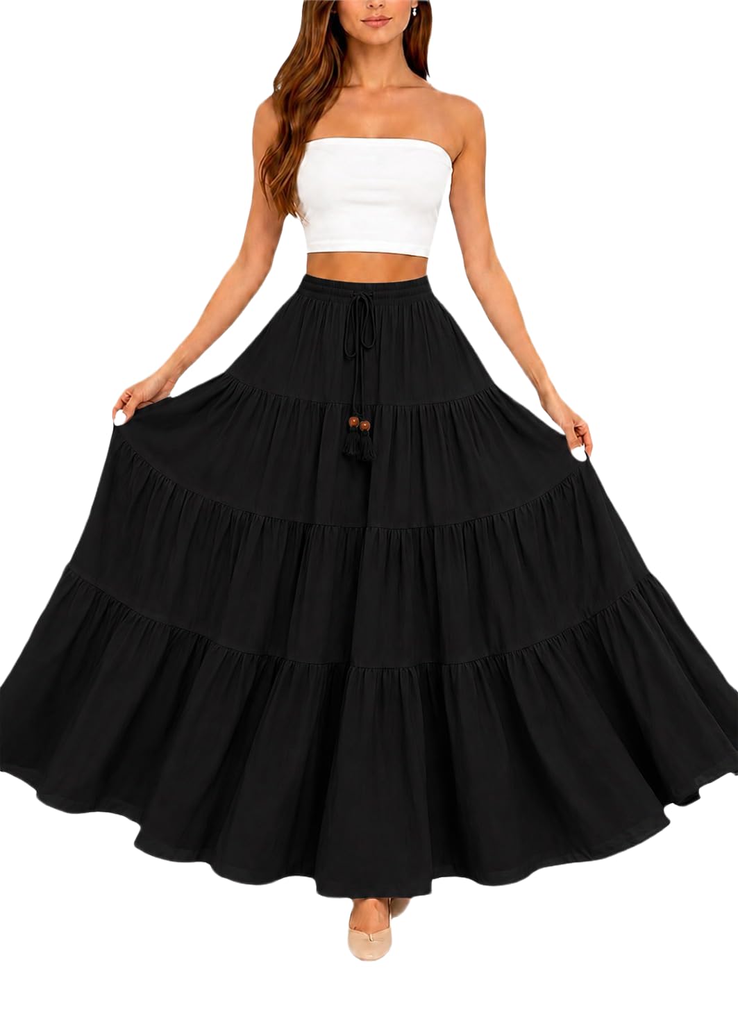 kaish Long Skirt for Women | Flared Floor Length Maxi Skirt-picture-10