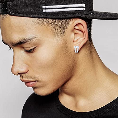 GoldChic Jewelry Sport Number Earrings for Men, Custom Name Stud Earrings For Sport Players Fans, Stainless Steel Baseball Basketball Football Soccer Volleyball Ear Jewelry Gift For Athlete3