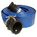 Apache 98138066 3" x 50' Blue Standard-Duty PVC Lay-Flat Discharge Hose with Poly Cam Lock Fittings