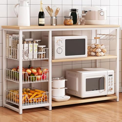 80 cm Cucina Baker's Rack Metallo Microonde Stand & nizer Salvaspazio Cucina Storage Rack per Cottura & Cottura Essentials & Design Elegante - immagine 4