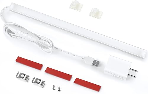 Litever Kit de luz para debajo del gabinete con alimentación USB para encimera de cocina, banco de trabajo, estación de café, espacio de trabajo,