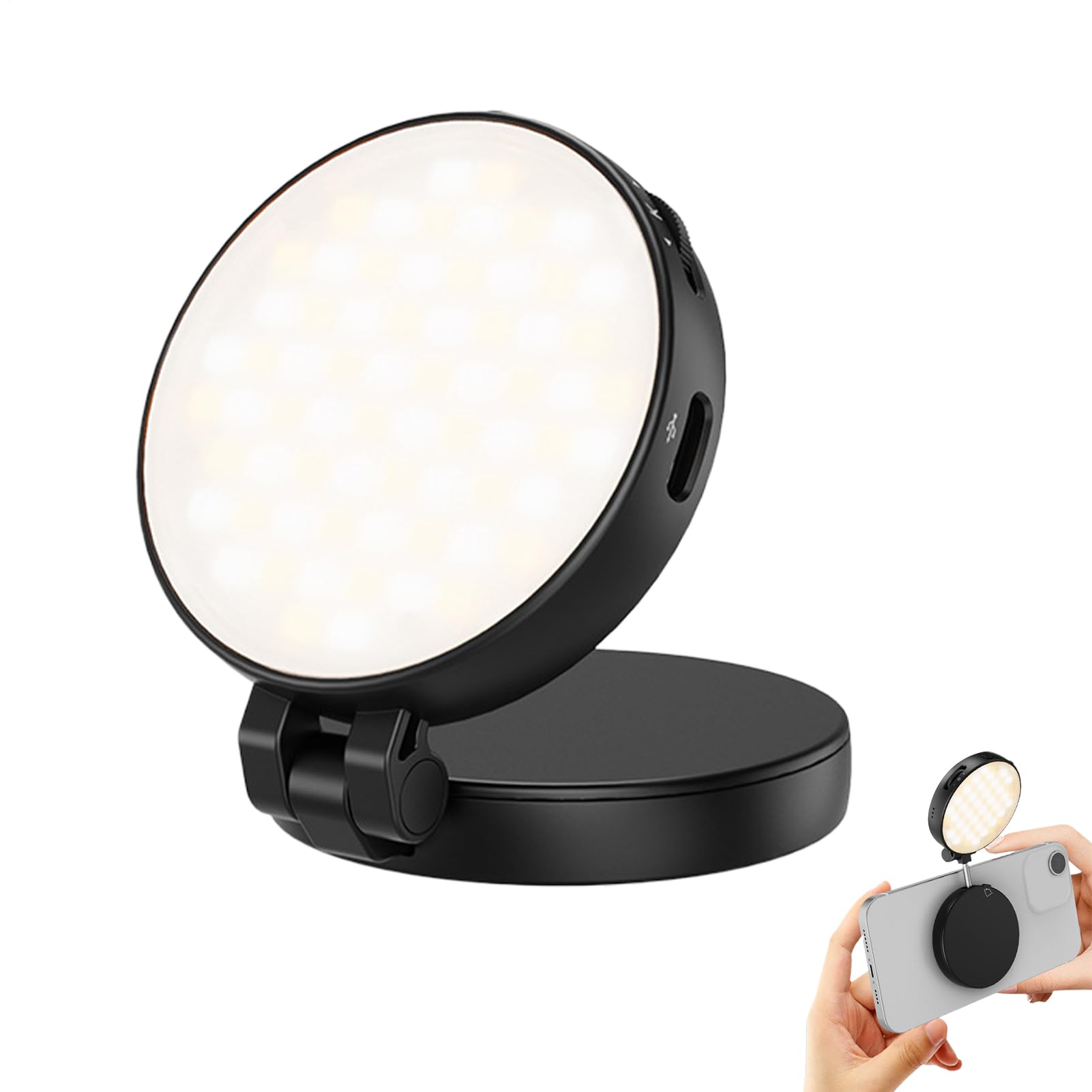Luz para selfie magnética con brillo regulable para vlogging 8
