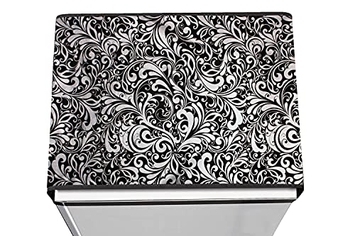 Image of Stylista Refridgerator top Cover Suitable for Samsung RR21C2F25HS /HL, 189 Liter Fridge, Dimension (WXD) 71x109 CM, Floral Pattern Black