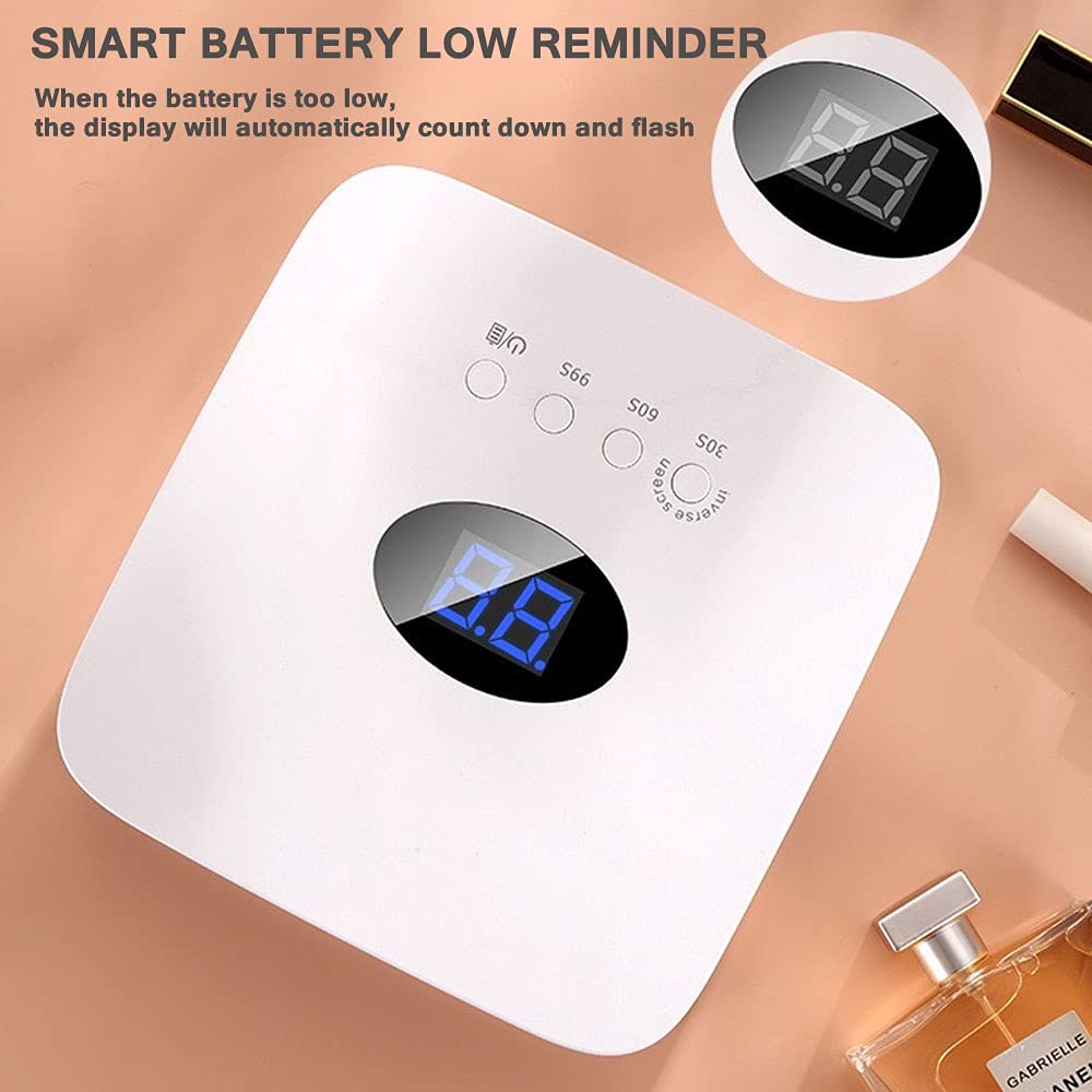 Bezprzewodowa lampa LED do paznokci o mocy 54 W, akumulatorowa profesjonalna suszarka do paznokci do żelowego lakieru do paznokci Lampa do paznokci Narzędzia do manicure do domu i salonu,La