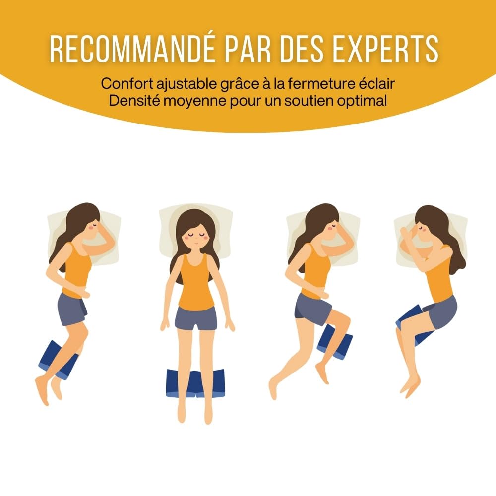 Inphysio® Ergonomique Coussin Entre Jambes pour Dormir, Coussin Genoux Nuit Orthopédique, Coussin Memoire Forme, Coussin Relève-Jambes, Coussin pour Genoux Dormir, Anti Douleur - 25x20x17 cm