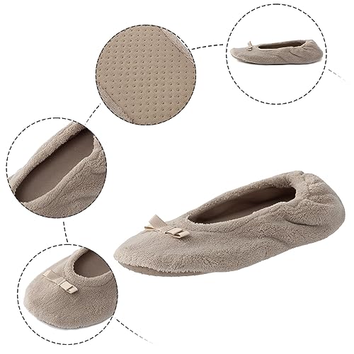 Soft Slip On Slippers For Women Indoor Outdoor House Shoes Women Fuzzy Slip-On Slippers Warm Cozy Ballet Flat Shoes3