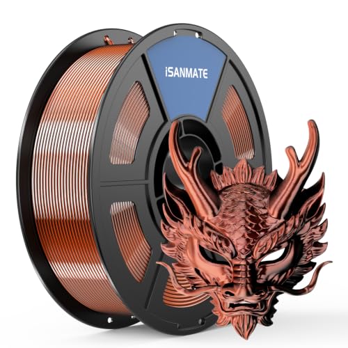 Image of iSANMATE Silk Black Orange PLA Filament 1.75mm 1kg for FDM 3D Printer | Compatible with Bambu Lab 3D Printers & AMS, Shiny Surface, Easy Printing for Beginner, Upgraded Toughness & Clog-Free