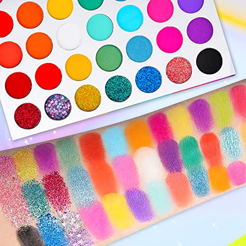 Uiiopjiom 35 Colors Eyeshadow Palette, Matte Shimmer Metallic Eyeshadow Long Lasting,Glitter Eye Shadow, Highly Pigmented Eye Makeup Palette, Kids Makeup Eyeshadow Palette For Girls #TOP4
