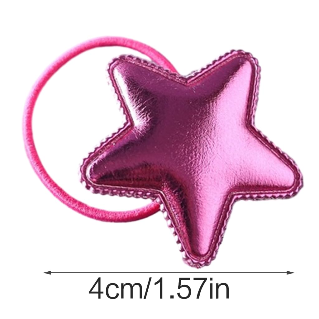 ljhnba Girls Star Shape Elastic Hair Ties Head Hair Tie Band Ropes Girls Ponytail Holders Rubber Elastic Hair Band