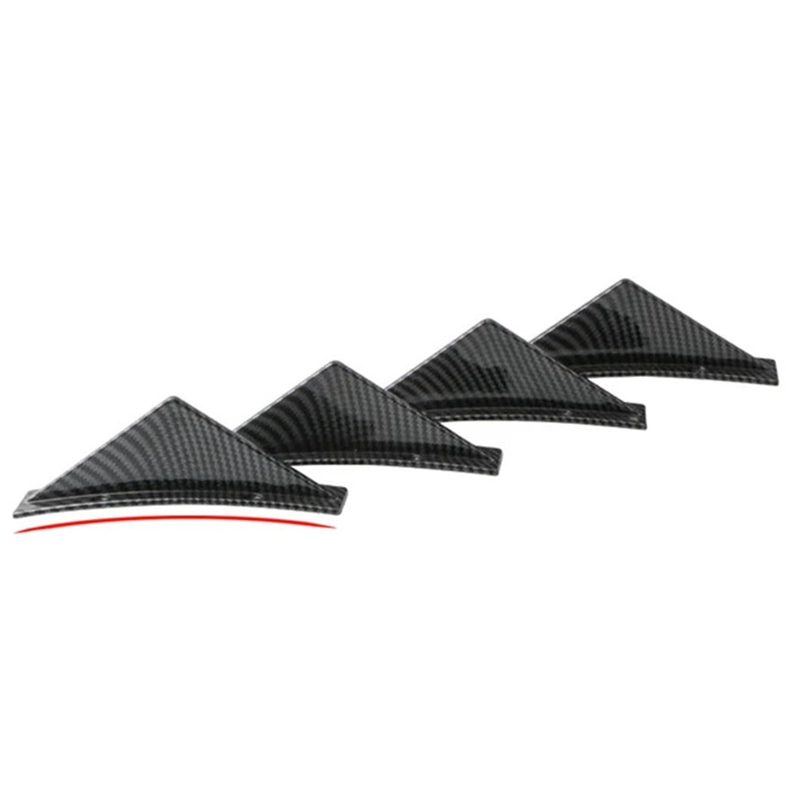 4 szt. Płetwa rekina samochodu uniwersalny trójkątny dyfuzor tylnego zderzaka Spoiler Protector podwozie z włókna węglowego dekoracja wargi(Carbon curved)
