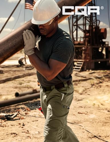 Image of CQR Men's Quick Dry Work Pants, Water Resistant Outdoor Tactical Pants, Lightweight Stretch Cargo Hiking Pants