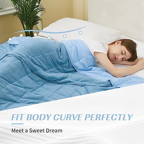 Satwip C-SWB487215-1-DBL-1 Cooling Weighted Blanket 15 Lbs Cool Moire Jersey Bed Blanket Twin Size thumb #2
