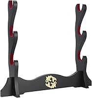Vista 10 de Soporte de espada de terciopelo japonés acolchado Katana Stand Samurai Display Rack Soporte All Tanto Sword Yin y Yang 2 Tier