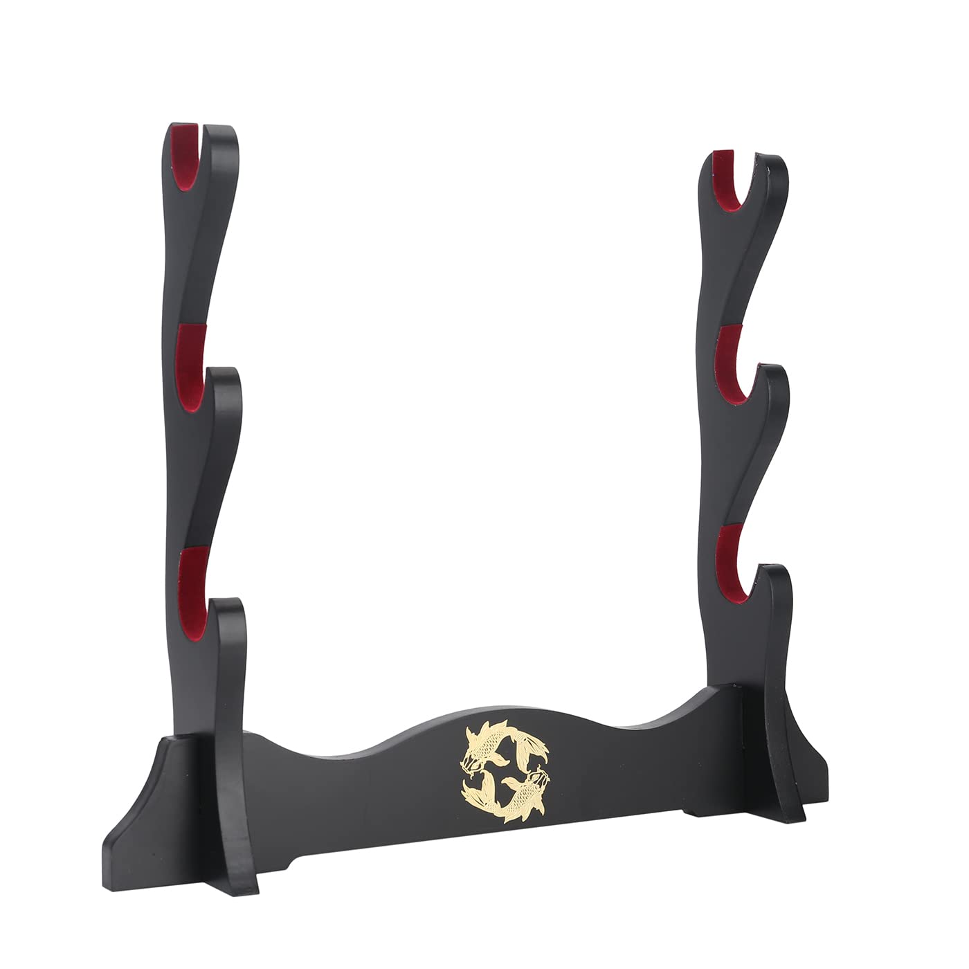 Supporto per Spada Supporto per Katana Imbottito in Velluto Giapponese Supporto per espositore per Samurai Tanto Sword Yin e Yang,3 Tier