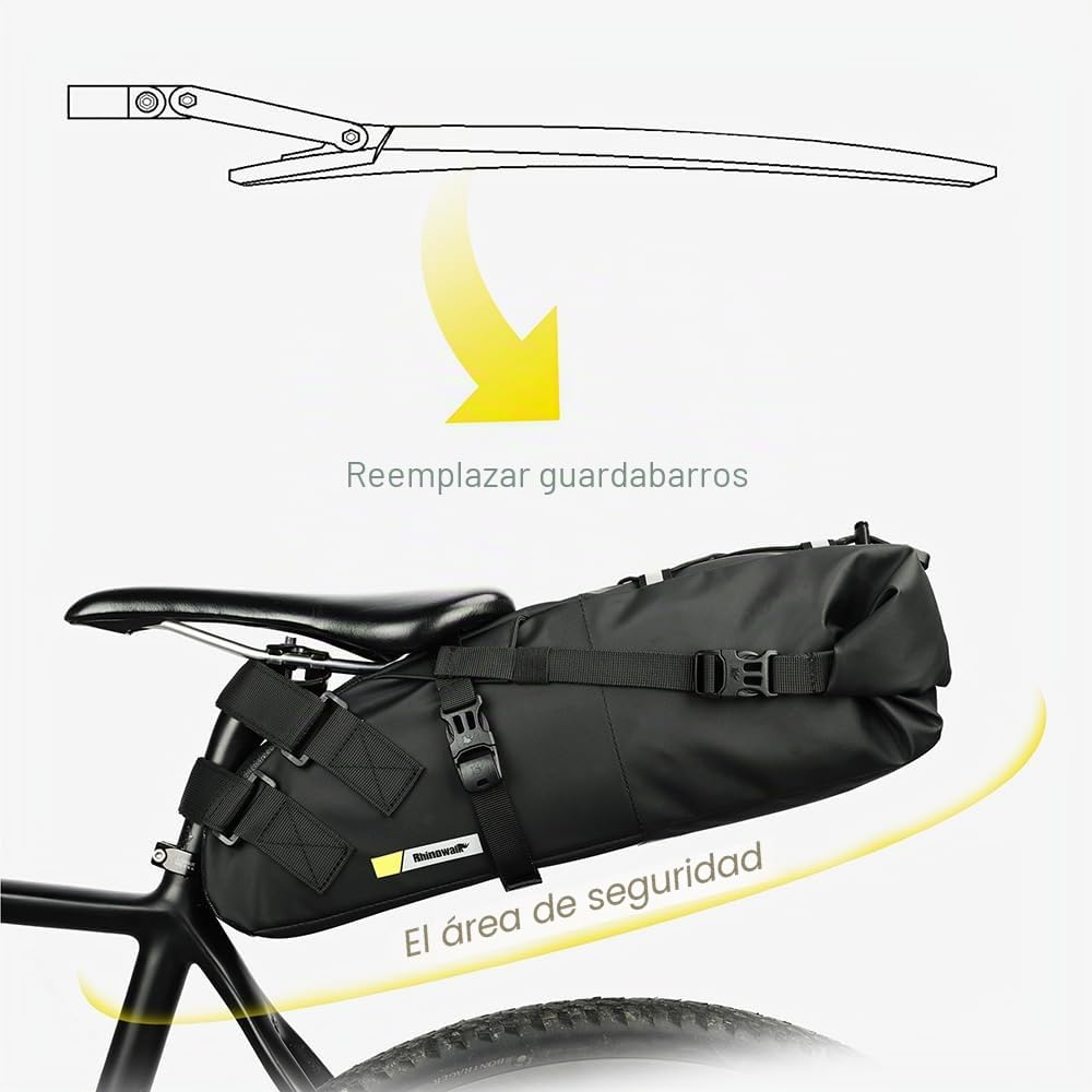 UBORSE Bolsa Sillin Impermeable Alforjas Bicicleta Gran Capacidad Bolsa para Asiento para Bicicleta Ciclismo Accesorios para MTB Bici (13L)
