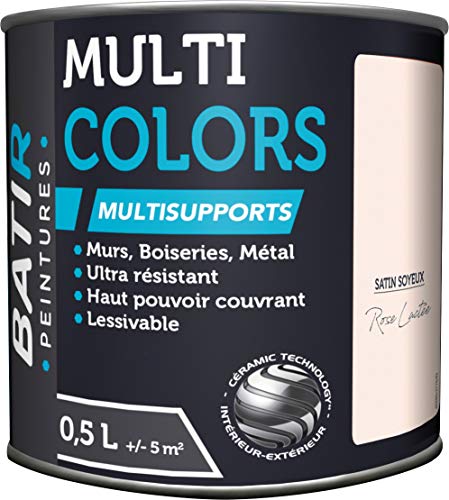 Peinture multi-supports satin soyeux Batir - Rose lactée - 0,5 l Cover