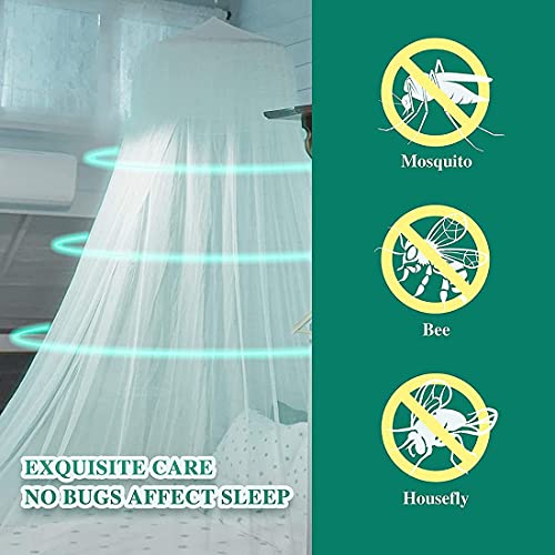 Image of Polyester Hanging Round Mosquito Net for Double Bed, King Size Bed (Purple)