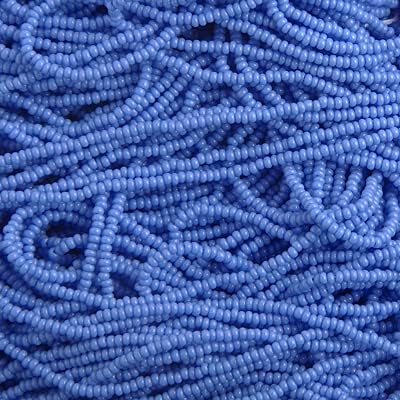 Czech Glass Seed Beads 12/0 (1.9mm Diameter) Strung Opaque Light Royal Blue DIY Jewelry Making Beads - 500g Bulk Bag by Preciosa (Jablonex)