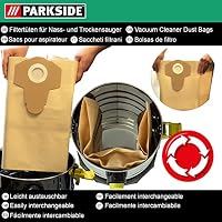 10 Original Parkside Lidl Staubsaugerbeutel für Nass-Trocken-Sauger PWD 25, 30, PNTS 23, 30, 1400, 1500 A1, A2, B1, C1, D1, B2, B3, E2, C4, D5, F2, H4 – Ansicht 4