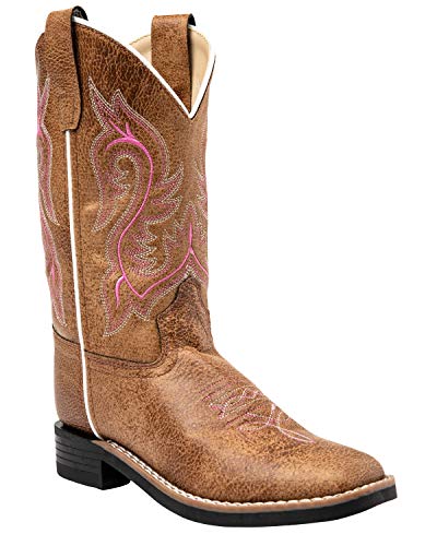 Shyanne Girls' Madison Faux Leather Western Boot Square Toe - Bvb9155