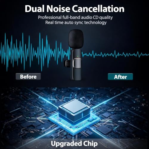Image of K9 Dual Wireless Lavalier Microphone for All Smartphones | Noise Cancellation Dual Mic Set with Receiver for Recording Interviews, Vlogs, YouTube, Reels