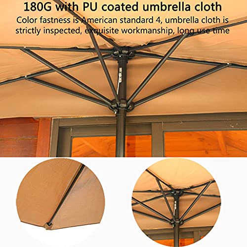 Medio parasol de 270 cm impermeable para balcón patio y terraza 4