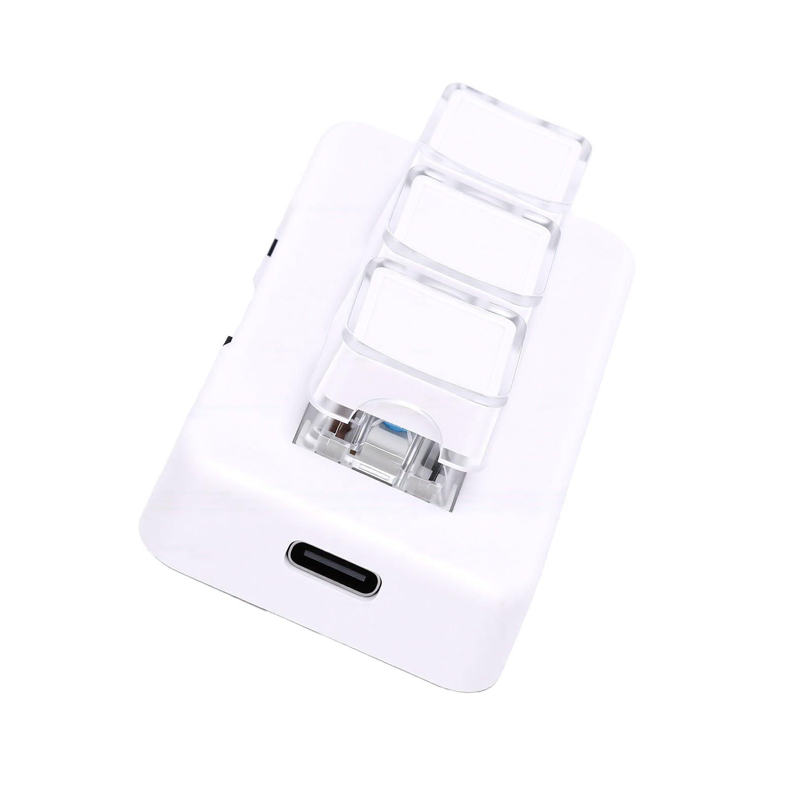 Dpofirs Tastierino Bluetooth a 3 Tasti con Opzioni Cordless e Cablate per un Utilizzo Efficiente del Computer, Struttura Meccanica, Dimensioni Compatte (WHITE)