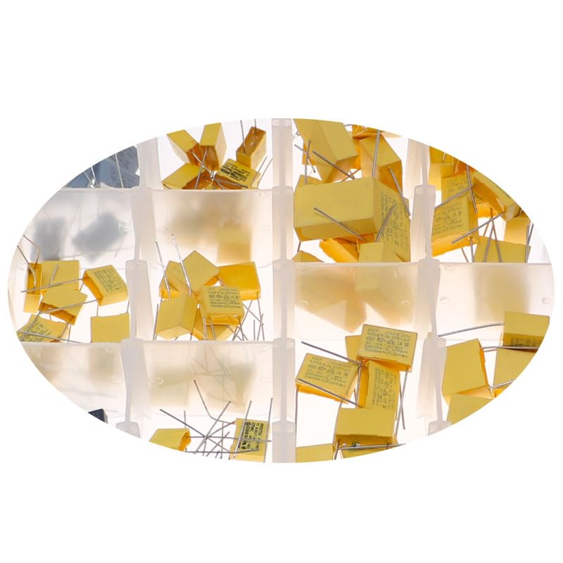 Kit Assortito di condensatori da 150 Pezzi, 150 valori x 10 Pezzi X2 275 V CA, 0,022 uF - 0,68 uF, Set di condensatori Fai da Te in Pellicola di Polipropilene