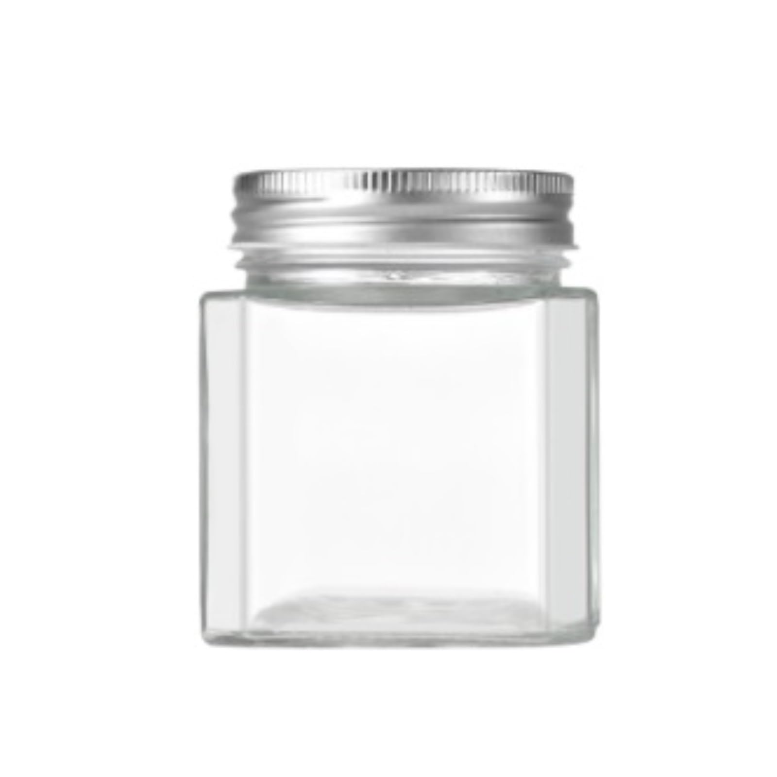 Barattoli Cucina 2 Pezzi Moderni Barattoli di Vetro Quadrati Ermetici Vuoti for La Conservazione Decorazioni for Casa Contenitori Ermetici(380ml)