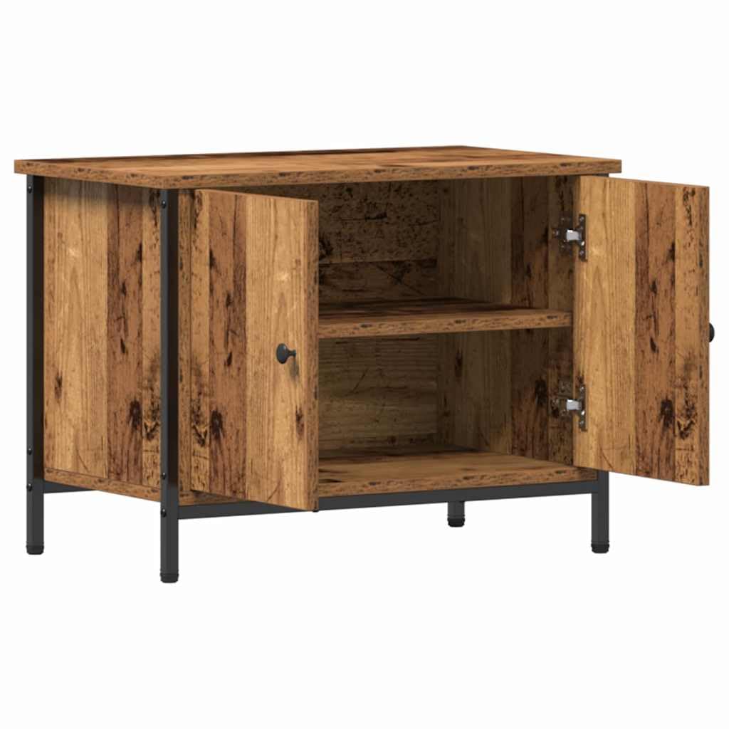 Mobile TV 60 x 35 x 45 cm in Legno Vecchio Ingegnerizzato con Spazio di Archiviazione, Supporto per Televisore e Console, Design Moderno adatto a Soggiorno e Camera
