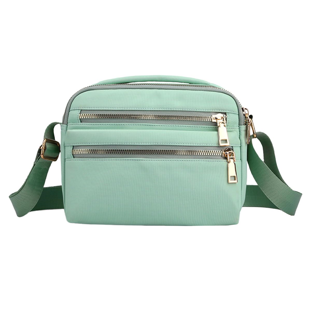 FAVORTALK Leichte Crossbody Handtasche Damen Umhängetasche - Wasserdicht Nylon Crossover Bag Grün Große Kapazität Messenger Schultertasche für Frauen mit Verstellbarer Riemen - B39217