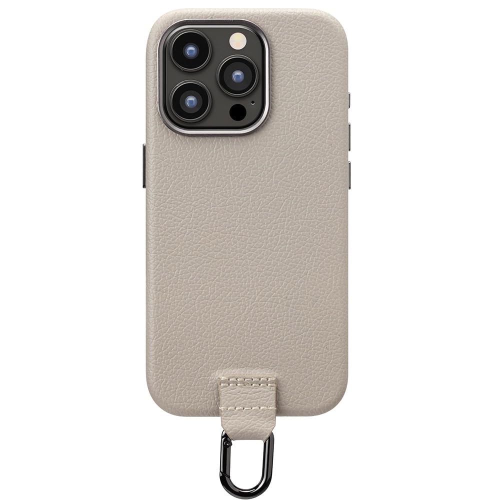 iPhone 15 Pro用 PUレザーケース [グレー]