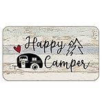 Happy Campers Vintage Door Mat,17"X30" Decorative Home Indoor Outdoor Front Porch Door Mat,Farmhouse