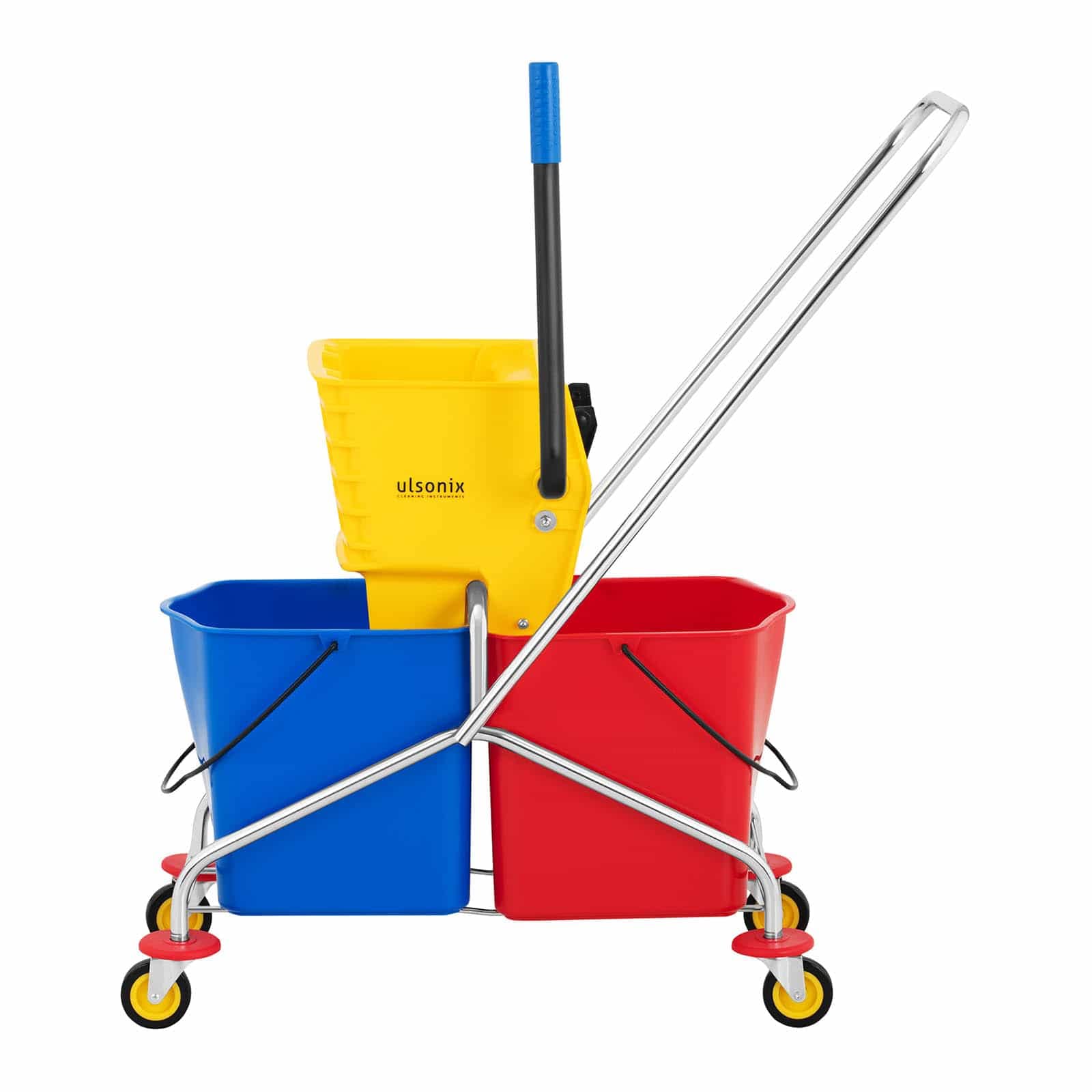 Carrello Pulizie Professionale Con Secchio Lavapavimenti Doppio E Strizzatore UNICLEAN 10 (48 litri, Plastica)